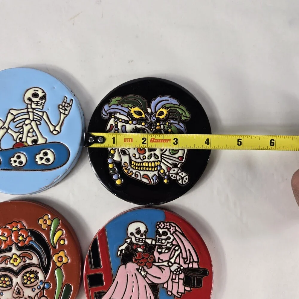 Set Of 4 Talavera Coaster Hand Painted Mexican Tile Drink Pads